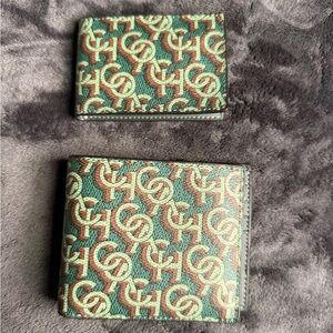 Coach 3-in-1 Two Piece Monogram Print Mens Wallet Card Holder